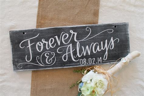 Forever and Always wedding sign with est. date rustic wedding