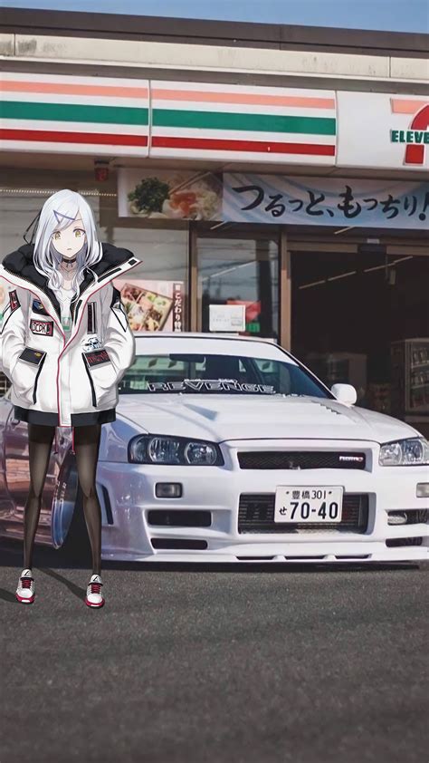 Free download | HD wallpaper: Nissan Skyline R34, anime girls, Japanese ...