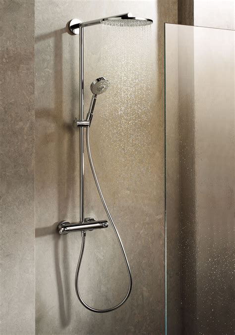 Hansgrohe Shower System in a bathroom setting. The actual product was ...