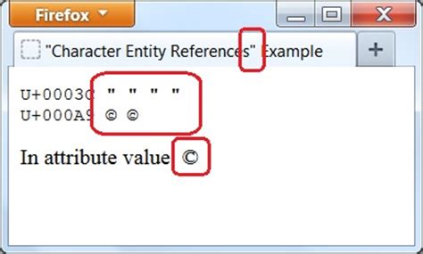 Using Numeric Character References