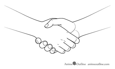 Handshake Drawing Reference - Draw Handshake Animeoutline | Bodegawasuon