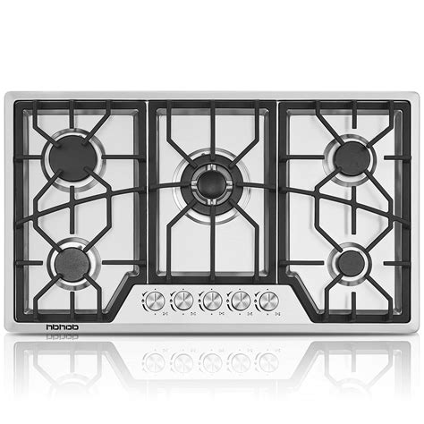 Buy Cooktop 34 inches 5 Burners Stove hob stovetop Stainless Steel ...