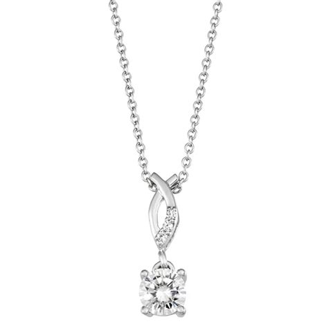 Charles & Colvard 14k White Gold 1/2 Carat T.W. Lab Created Moissanite ...