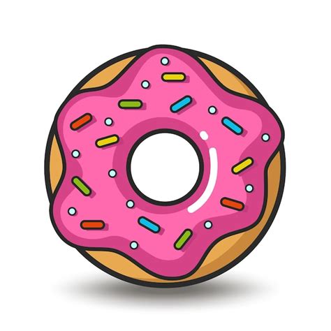 Free Vector | Vector colorful icon of pink doughnut Isolated on white ...