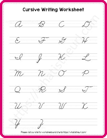 Cursive Capital Letters Chart