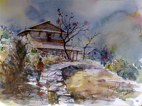 Lalitkala Creations: Beautiful watercolor landscape paintings by Kamal ...