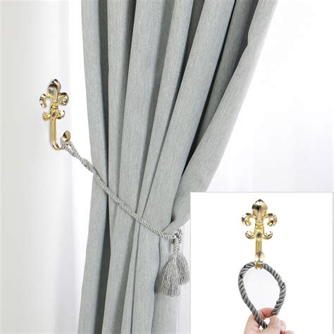 6pcs Metal Window Curtain Tieback Hook Drapery Holdbacks Hooks Gold ...