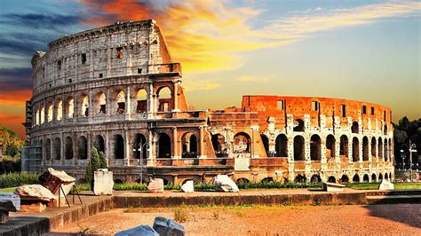 HD wallpaper: landmark, sky, ancient rome, historic site, tourist ...