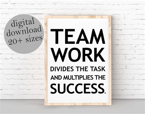 Teamwork Quotes For Office Success Quotes Office Wall Decor | Etsy