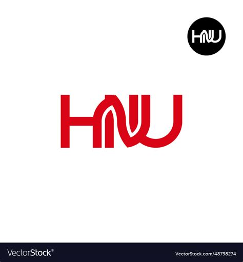 Letter hnu monogram logo design Royalty Free Vector Image