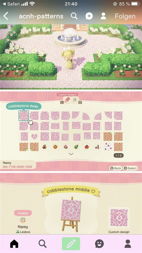 Animal Crossing Custom Patterns - Pink Exquisite Brick