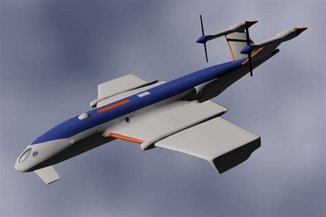 Low Poly Flying submarine concept free 3D Model .obj .3ds .fbx .dwg ...