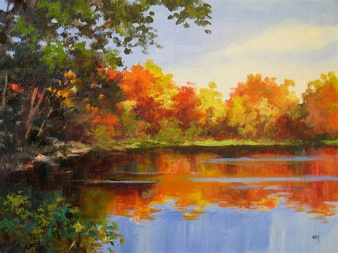 acrylic painting fall - Google Search | Landscape art painting, Fall ...