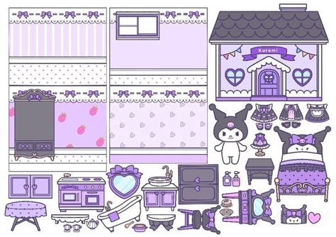 Purple Doll House with Furniture and Accessories