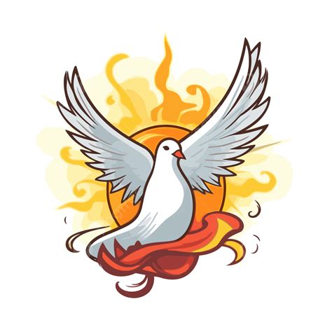 Holy Spirit Clipart White Dove On Fire And Flame, Fire Clipart, Dove ...