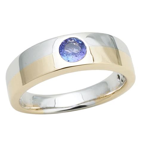 14k White Gold Men's .55ct Tanzanite Ring at Tanzanite.com