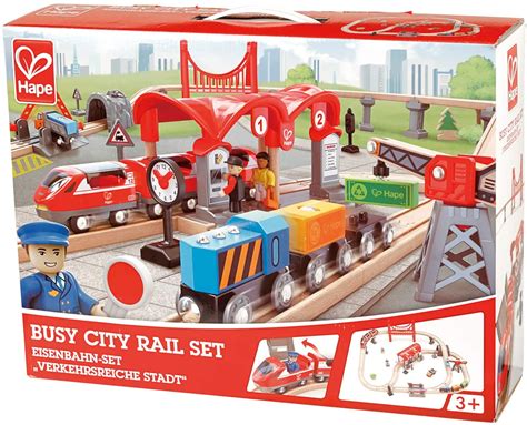 Hape E3730 Wooden Busy City Train Rail Set - Best Educational Infant ...