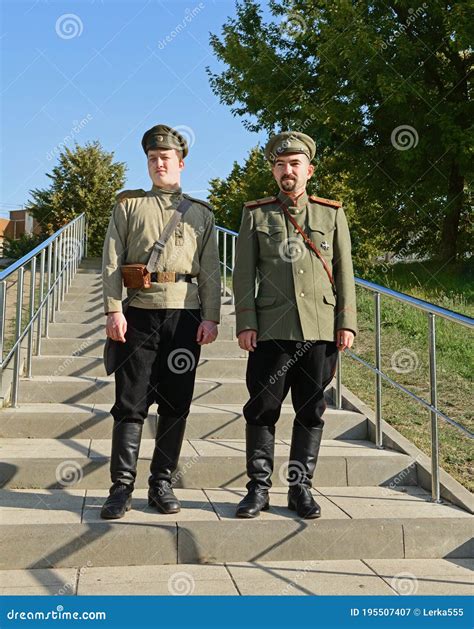 Moscow City Day. Cannoneer and Poruchik of Imperial Russian Army ...