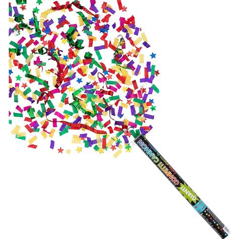 Giant Confetti Cannon | 2in x 23in Foil & Tissue Paper Confetti Cannon ...