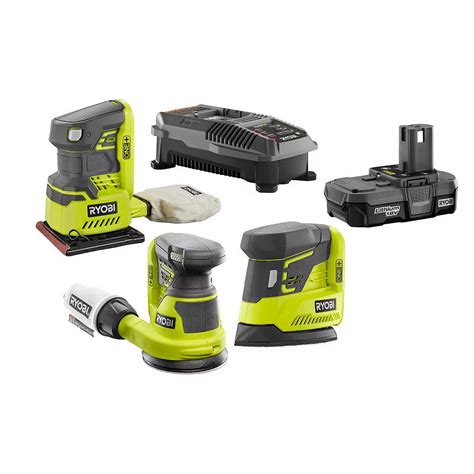 RYOBI 18V ONE+ Cordless Lithium-Ion Sanding Combo Kit (3-Tool) with (1 ...