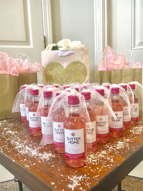 Wine Bottle Party Favors | Bridal shower wine theme, Bridal shower ...