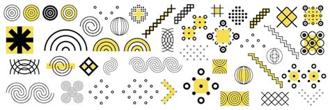 Premium Vector | Set of geometric abstract shapes design yellow and black