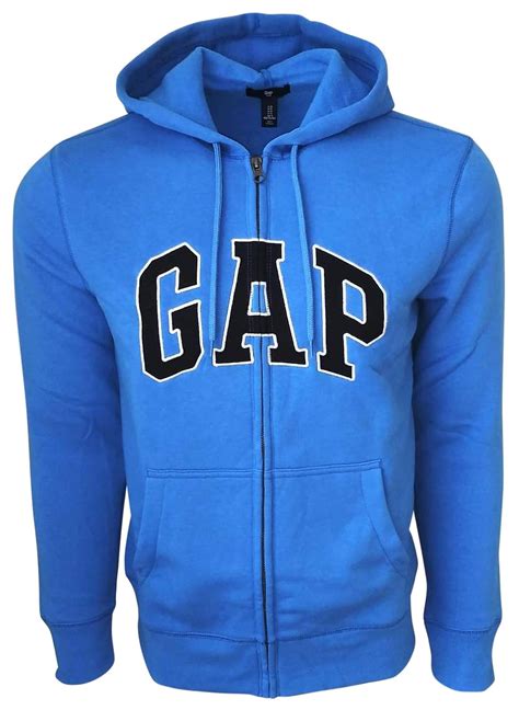 Men GAP Mens Fleece Arch Logo Zip Up Hoodie Clothing