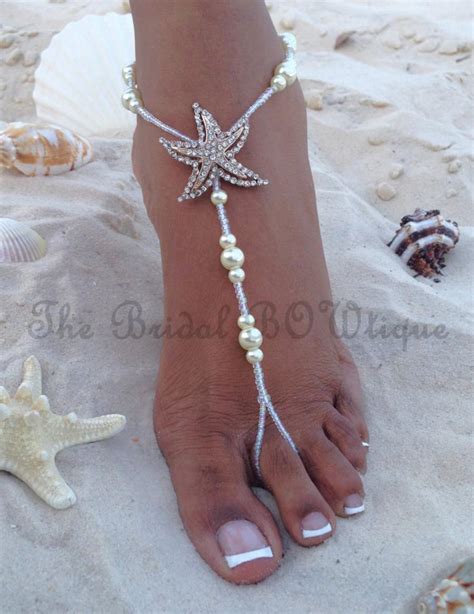 Starfish Barefoot Sandals, Beach Wedding Barefoot Sandal, Bridal ...