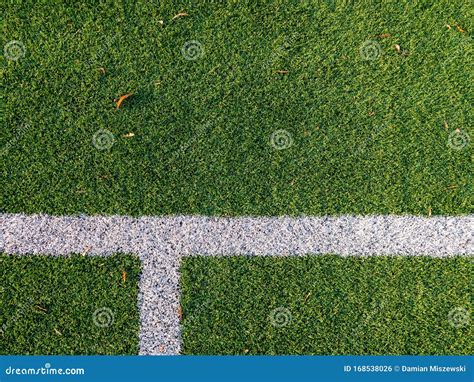 A Close Shot of White Lines on a Football Field. Stock Photo - Image of ...