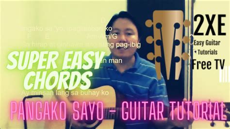 Rey Valera — Pangako | Guitar Tutorial | Easy Chords | PinoyStrums ...