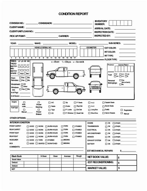 30 Vehicle Condition Report form | Example Document Template