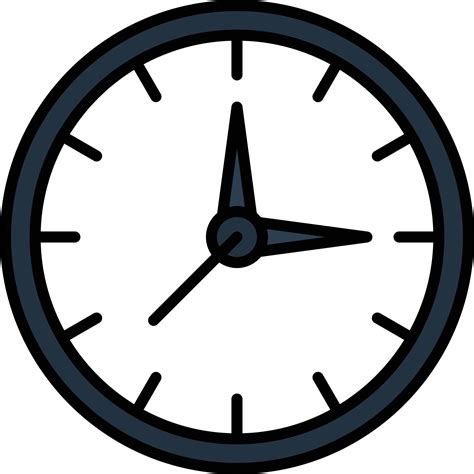 Clock Line Filled 9817819 Vector Art at Vecteezy