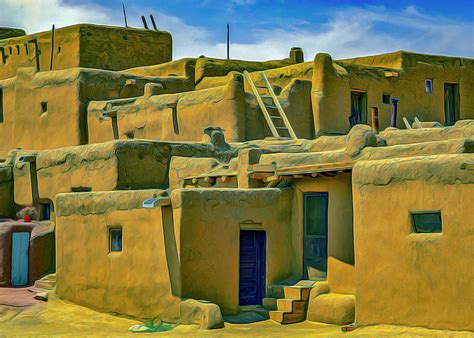 Taos Pueblo Art Digital Art by Charles Medendorp - Fine Art America