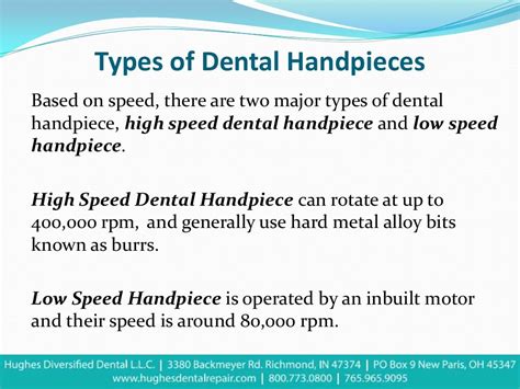 Types of Dental Handpiece by Hughes Diversified Dental