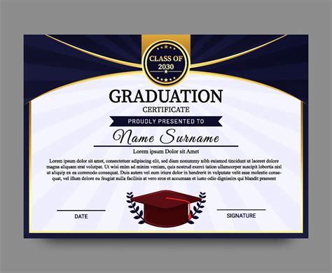 Template Certificates School Graduation General Vector Art & Graphics ...