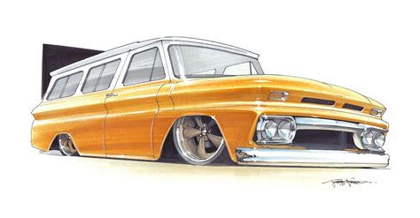 Rob's 1966 Chevy Suburban hot rod rendering by 1320 Designs | desenhos ...