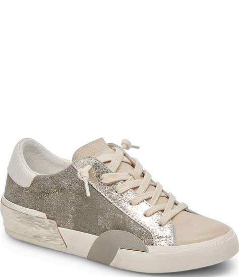 Dolce Vita Zina Metallic Leather and Suede Sneakers | Dillard's