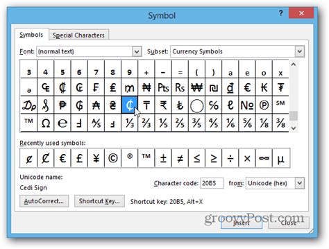 Insert the Cent Symbol In Microsoft Word with Keyboard Shortcut