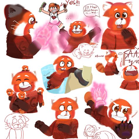 Turning red doodles red panda mei by Redgirl102 on DeviantArt