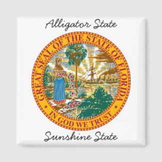 Florida State Seal and Motto Refrigerator Magnet