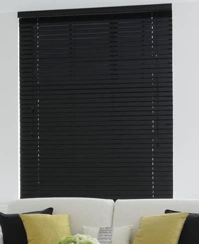 2 Inch Black Faux Wood Blinds - DS Shading