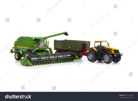 Toys Combine Harvester Tractor Semitrailer Isolated Stock Photo ...