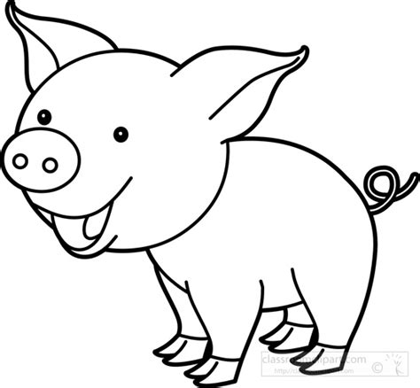 piglet clipart black and white - Clip Art Library