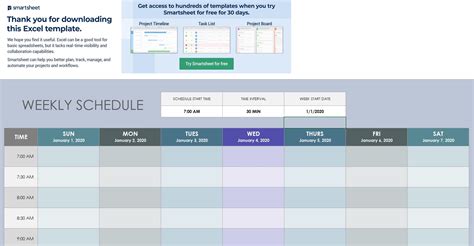 18+ Excel Weekly Calendar Template | DocTemplates