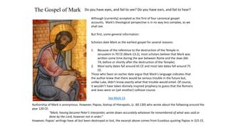 Synoptic Gospels: Jesus' Early Life | PPT | Free Download