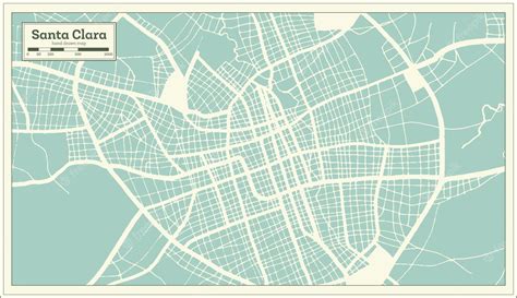 Premium Vector | Santa clara cuba city map in retro style outline map