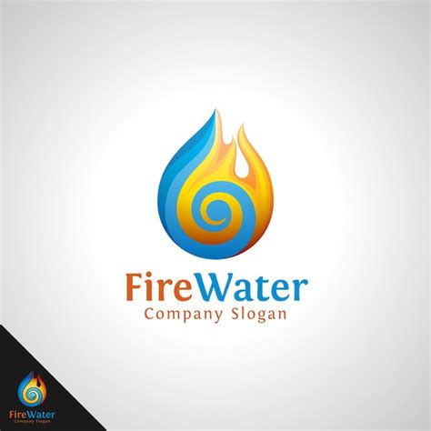 Premium Vector | Fire water logo template