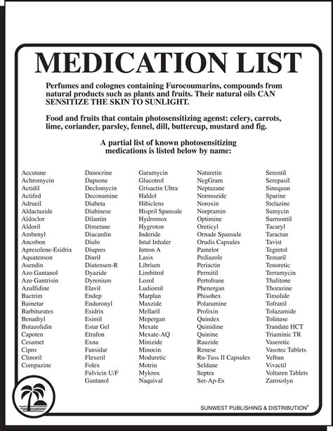 Medication List Acrylic Sign - Tanning Supplies Unlimited