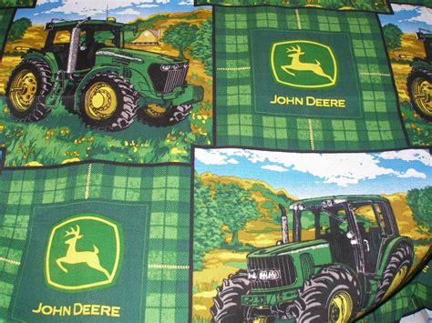 John Deere Farm Scene Tractor Fabric by the by LilLevelsHomespun