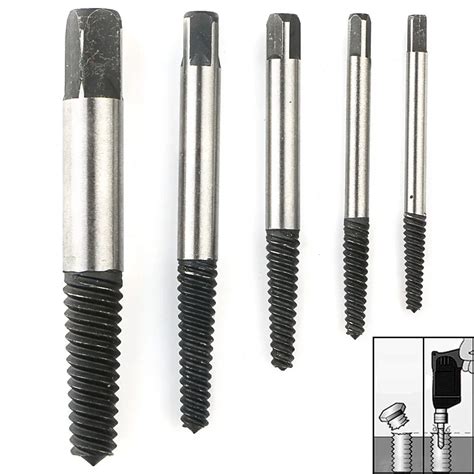 5pc Easy Out Damaged Tap Screw Extractor Drill Bit Broken Bolt Remover ...